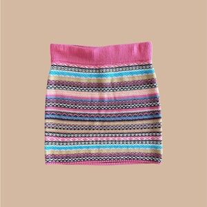 Mossimo Supply Co. Women’s S Knit Sweater Skirt 28x17 Pink Multi Stripe Stretchy